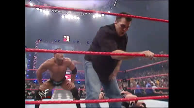 Rock and Chris jericho vs Booker t and Rhyno - 2001 .