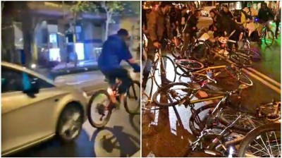 Conductor atropella a ciclistas en Madrid